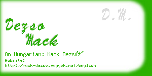 dezso mack business card